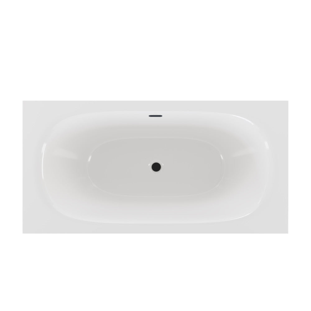 Swiss Madison Pierre 60" Soaking Freestanding Bathtub in Glossy White, Black Frame Included