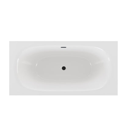 Swiss Madison Pierre 60" Soaking Freestanding Bathtub in Glossy White, Black Frame Included