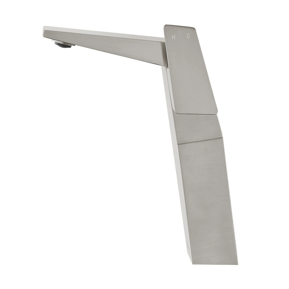Swiss Madison Carre Single Hole, Single-Handle, High Arc Bathroom Faucet in Brushed Nickel