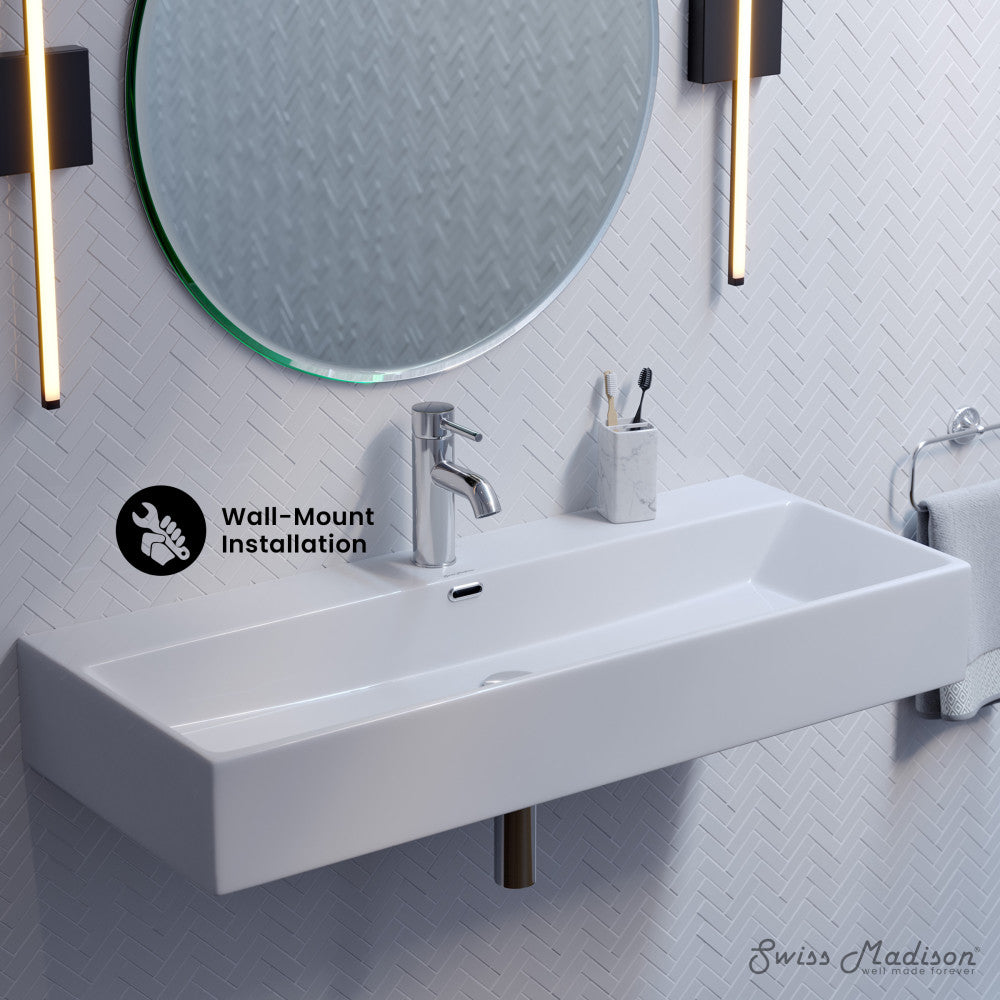 Swiss Madison Claire 40" Rectangle Wall-Mount Bathroom Sink