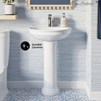 Swiss Madison Santorini Two-Piece Pedestal Sink