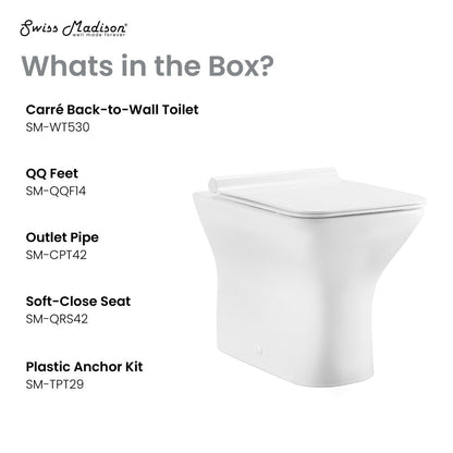 Swiss Madison Carre Back-To-Wall Square Toilet Bowl