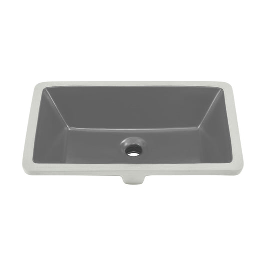 Swiss Madison Voltaire 21" Rectangular Ceramic Undermount Bathroom Sink in Matte Gray