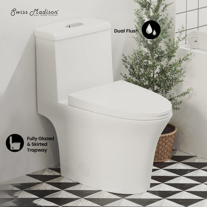 Swiss Madison Hugo One Piece Elongated Dual Flush Toilet 1.1 / 1.6 gpf