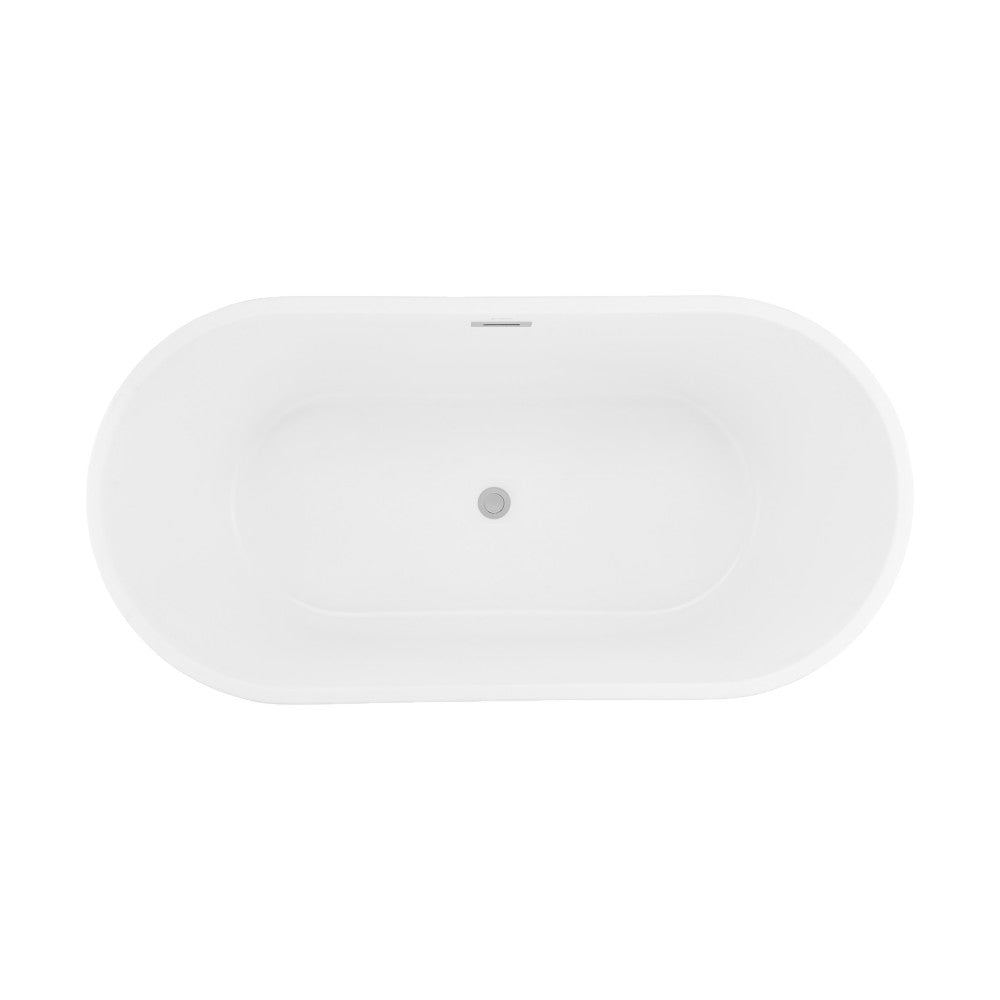 Swiss Madison Claire 60" Freestanding Bathtub Matte Black and Matte White