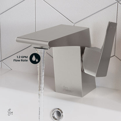 Swiss Madison Carre Single Hole, Single-Handle, Bathroom Faucet in Brushed Nickel