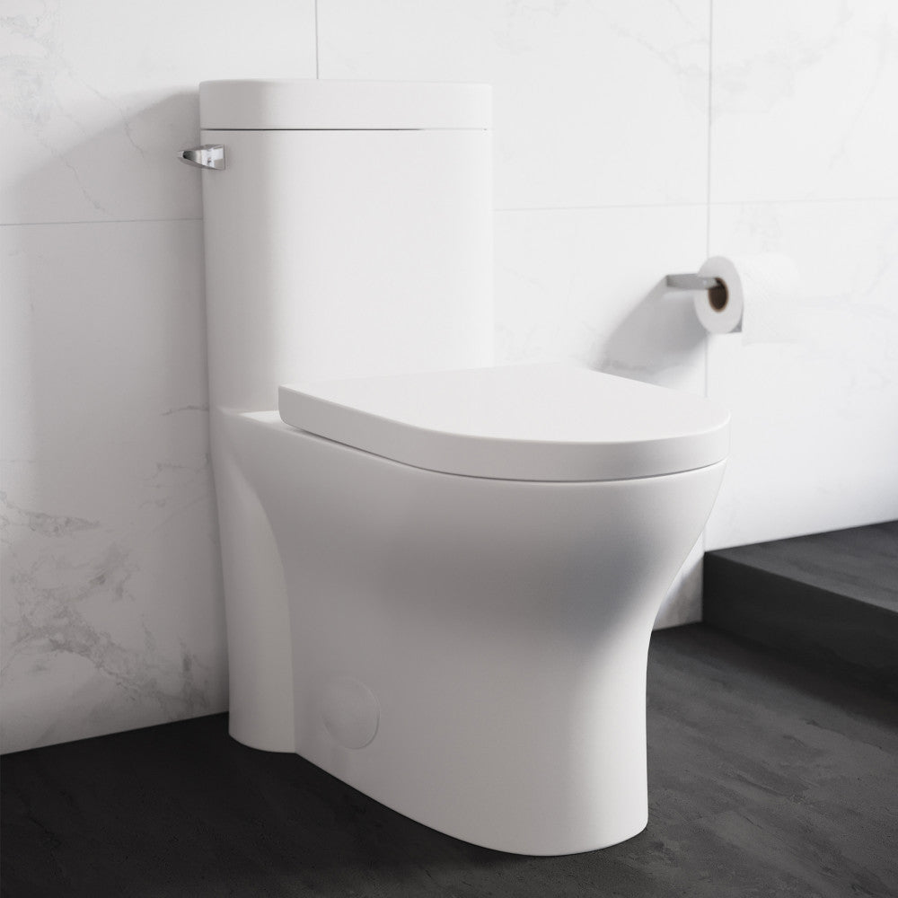Swiss Madison Monaco One-Piece Elongated Left Side Flush Handle Toilet 1.28 gpf