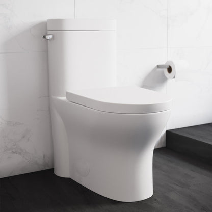 Swiss Madison Monaco One-Piece Elongated Left Side Flush Handle Toilet 1.28 gpf