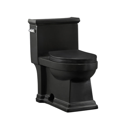 Swiss Madison Voltaire One-Piece Elongated Toilet Left Side Flush Handle 1.28 gpf in Matte Black