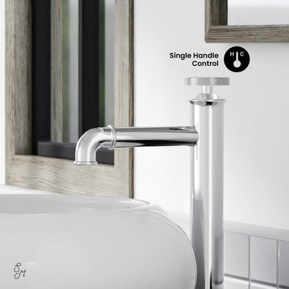 Swiss Madison Avallon Single Hole, Single-Handle Wheel, High Arc Bathroom Faucet in Chrome