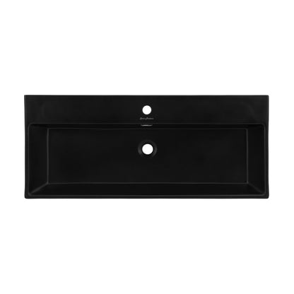Swiss Madison Claire 40" Rectangle Wall-Mount Bathroom Sink in Matte Black