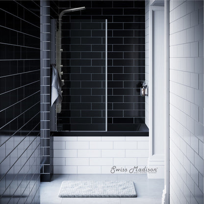 Swiss Madison Voltaire 48" x 32" Left-Hand Drain Alcove Bathtub in Matte Black