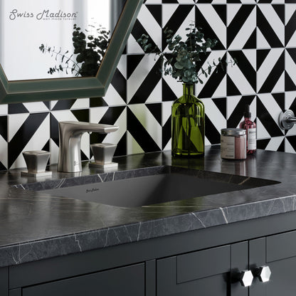 Swiss Madison Plaisir 18.5" Rectangular Ceramic Undermount Bathroom Sink in Matte Gray