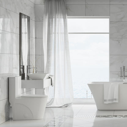 Swiss Madison St. Tropez One-Piece 14" Rough-in 1.1/1.6 GPF Dual Top Flush Elongated Toilet in Glossy White