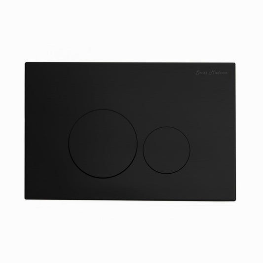 Swiss Madison Wall Mount Dual Flush Metal Actuator plate in Matte Black