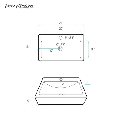 Swiss Madison Rennes 24" Vessel Sink