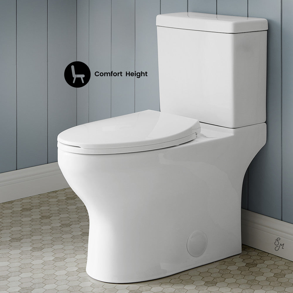Swiss Madison Classe Two-Piece Elongated Left Side Flush Handle Toilet 1.28 gpf
