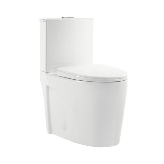Swiss Madison St. Tropez Two-Piece 12" Rough-in 1.1/1.6 GPF Dual Top Flush Elongated Toilet in Glossy White