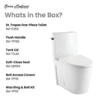 Swiss Madison St. Tropez One-Piece Elongated Toilet Side Flush 1.28 gpf
