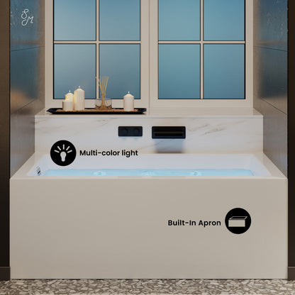 Swiss Madison Avancer 60" x 36" Left-Hand Drain Rectangular Alcove Whirlpool Bathtub with Apron