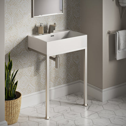 Swiss Madison Concorde 24" Rectangle Console Sink with Matte Silver Legs