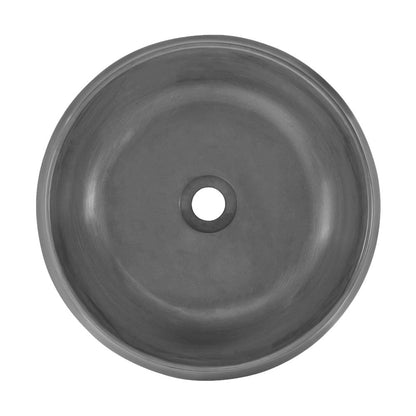 Swiss Madison Lisse 17.5" Round Concrete Vessel Bathroom Sink in Dark Grey