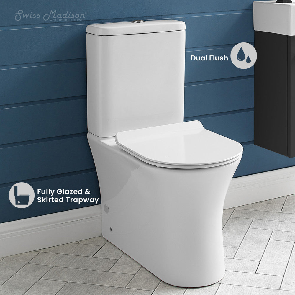 Swiss Madison Calice Two-Piece Elongated Rear Outlet Toilet Dual-Flush 1.1/1.6 gpf
