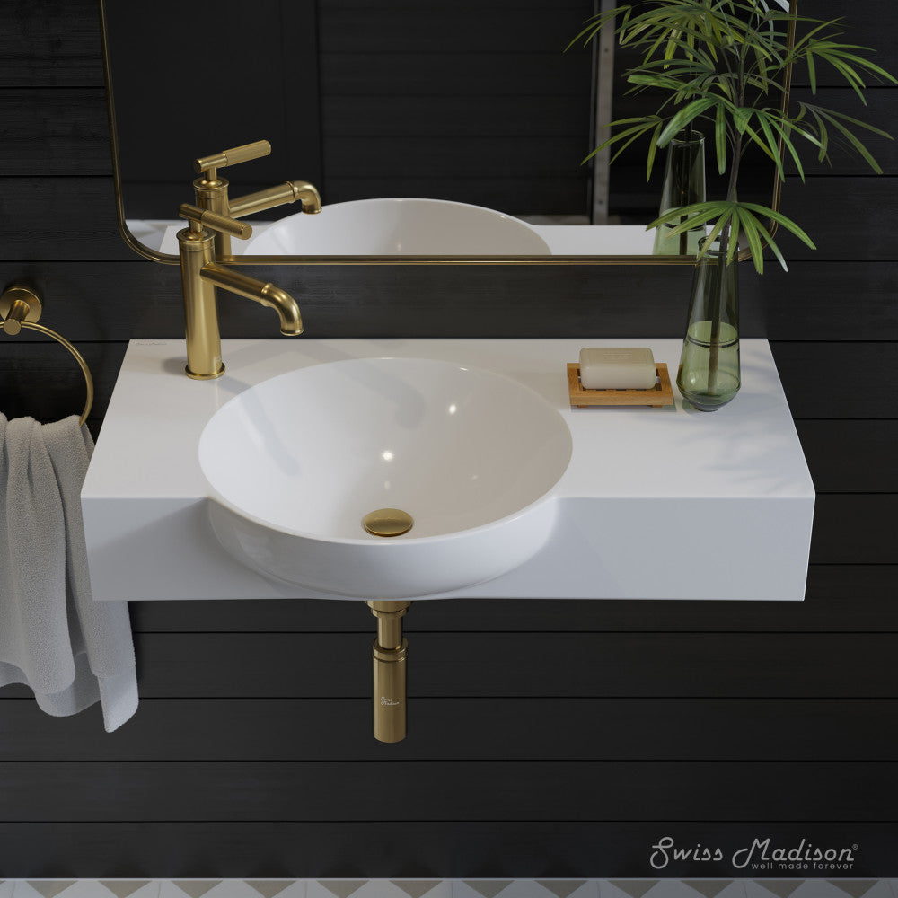 Swiss Madison Chateau 30" Left Side Faucet Wall-Mount Bathroom Sink