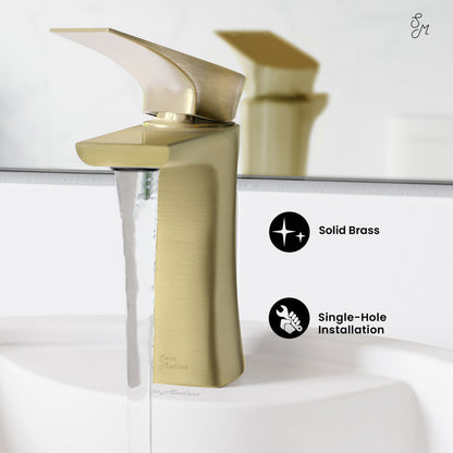 Swiss Madison Monaco Single Hole, Single-Handle, Bathroom Faucet in Brushed Gold