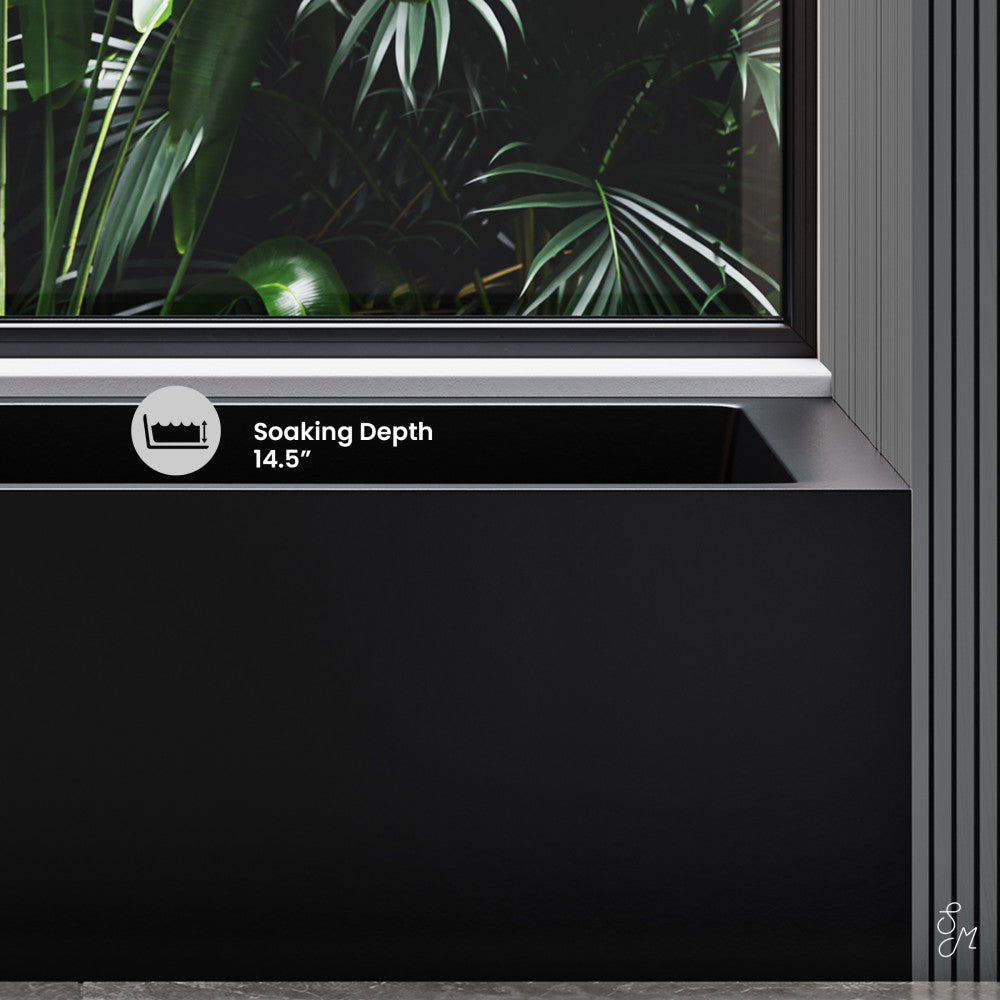 Swiss Madison Voltaire 60" x 32" Left-Hand Drain Alcove Bathtub with Apron in Matte Black
