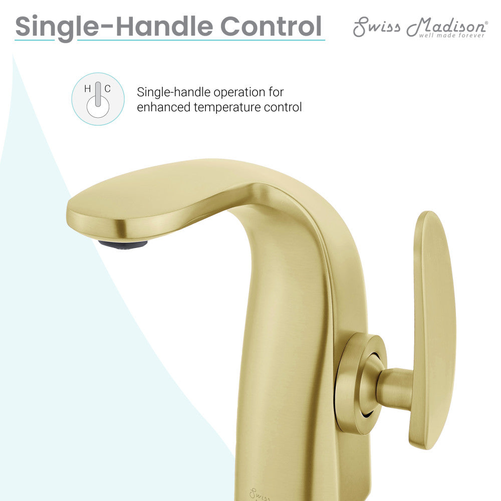 Swiss Madison Chateau Single Hole, Single-Handle, Bathroom Faucet in Brushed Gold