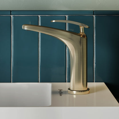 Swiss Madison Sublime Single Hole, Single-Handle, Bathroom Faucet in Brushed Gold