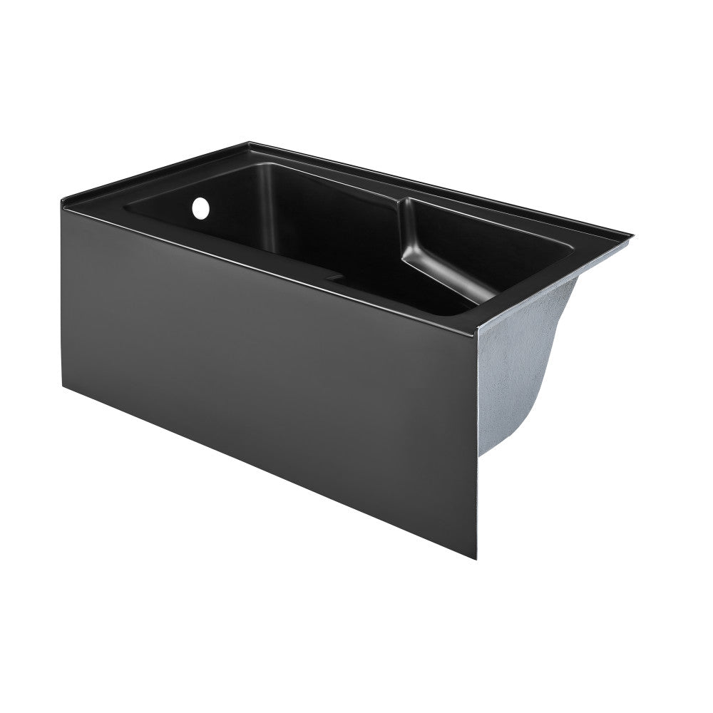 Swiss Madison Voltaire 54" x 30" Left-Hand Drain Alcove Bathtub with Apron in Matte Black