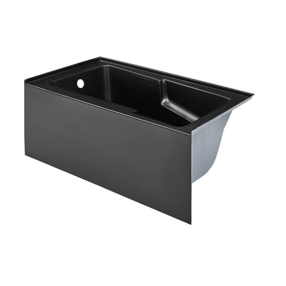 Swiss Madison Voltaire 54" x 30" Left-Hand Drain Alcove Bathtub with Apron in Matte Black