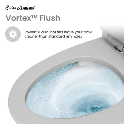 Swiss Madison St. Tropez One-Piece Elongated Toilet Vortex™ Dual-Flush 1.1/1.6 gpf in Matte Grey