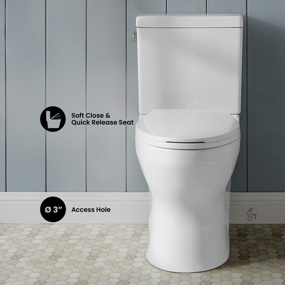 Swiss Madison Classe Two-Piece Elongated Left Side Flush Handle Toilet 1.28 gpf