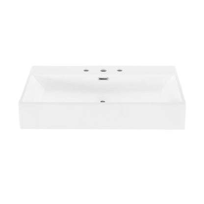 Swiss Madison Claire 30" Rectangle Wall-Mount Bathroom Sink with 8" Widespread Holes