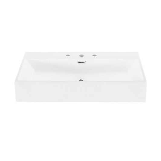 Swiss Madison Claire 30" Rectangle Wall-Mount Bathroom Sink with 8" Widespread Holes