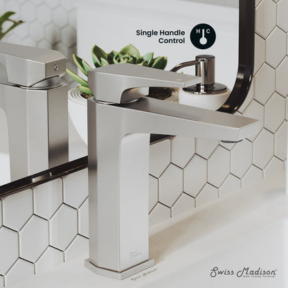 Swiss Madison Voltaire Single Hole, Single-Handle, Bathroom Faucet in Brushed Nickel