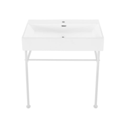 Swiss Madison Claire 30" White Basin Matte White Legs
