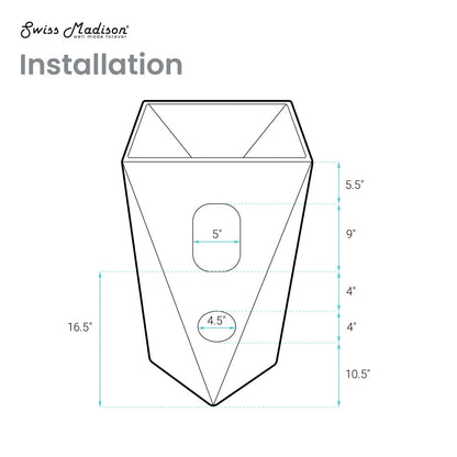Swiss Madison Brusque One-Piece Pedestal Sink