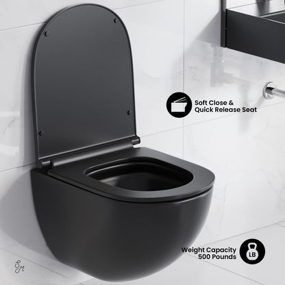 Swiss Madison St. Tropez Wall-Hung Toilet Bowl Only in Matte Black