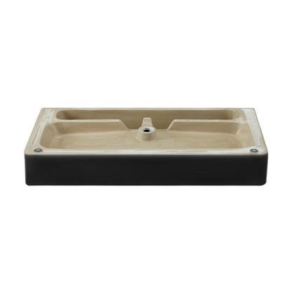 Swiss Madison Carre 36 Ceramic Console Sink Matte Black Basin Matte White Legs