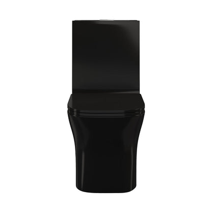 Swiss Madison Concorde One Piece Square Toilet Dual Flush in Glossy Black 1.1/1.6 gpf