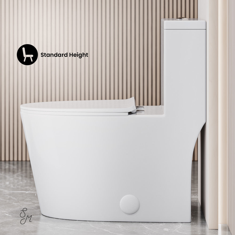 Swiss Madison Dreux High Efficiency One-Piece Elongated Toilet with 0.8 GPF Water Saving Patented Technology