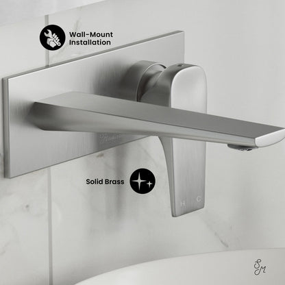 Swiss Madison Monaco Single-Handle, Wall-Mount, Bathroom Faucet in Brushed Nickel