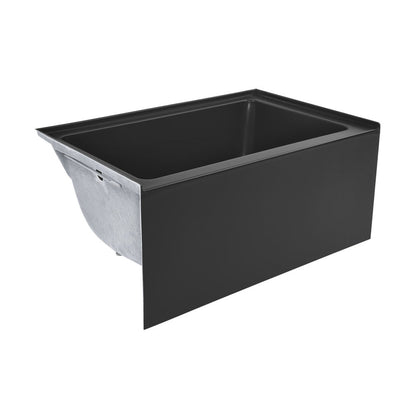 Swiss Madison Voltaire 48" x 32" Left-Hand Drain Alcove Bathtub with Apron in Matte Black