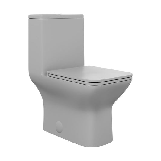 Swiss Madison Carre One-Piece Square Toilet Dual-Flush in Matte Grey1.1/1.6 gpf