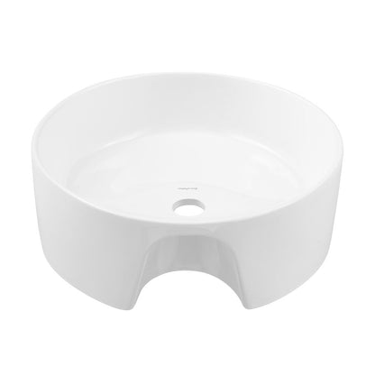 Swiss Madison Monaco 16" Round Console Sink with Faucet Mount, White Basin Brushed Gold Legs