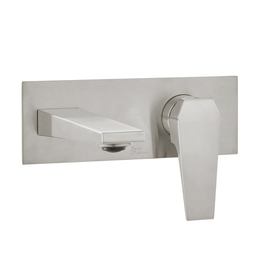 Swiss Madison Voltaire Single-Handle, Wall-Mount, Bathroom Faucet in Brushed Nickel